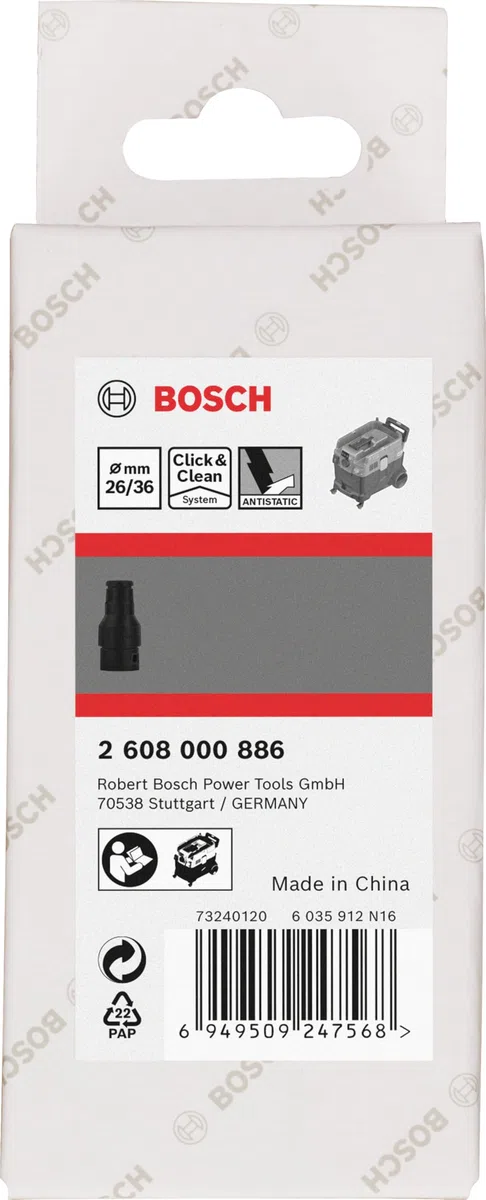 Bosch 1 adaptateur Pro Combi pour outils électriques (pour aspirateur GAS12-25/12-25PS, accessoires professionnels)