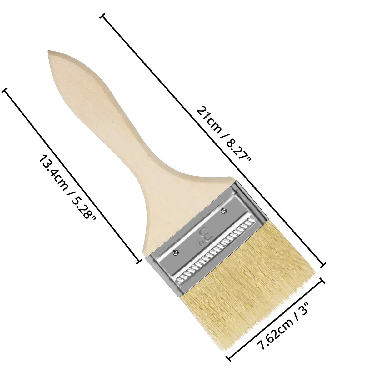 Kurtzy Pinceaux Peinture Mur (Lot de 12) Largeur Brosse 76,2 mm Taille Totale 21 cm - Pinceau Plat Peinture Pro Parfait pour la Peinture sur Ecailles, Silicone, Gesso, Teintures, Vernis, Colles