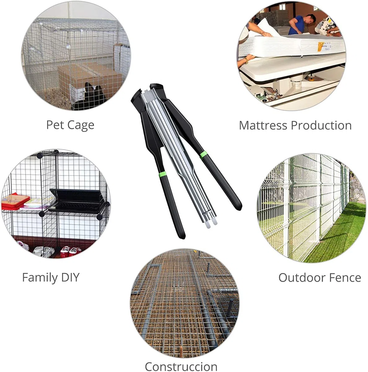 Proster Agrafeuse Manuelle C-type avec 2500 Agrafes Galvanisées – Pince Métallique de Clôture avec Poignée TRP Ergonomique – Outil de Fixation pour Grillage, Filets et Cages Animaux