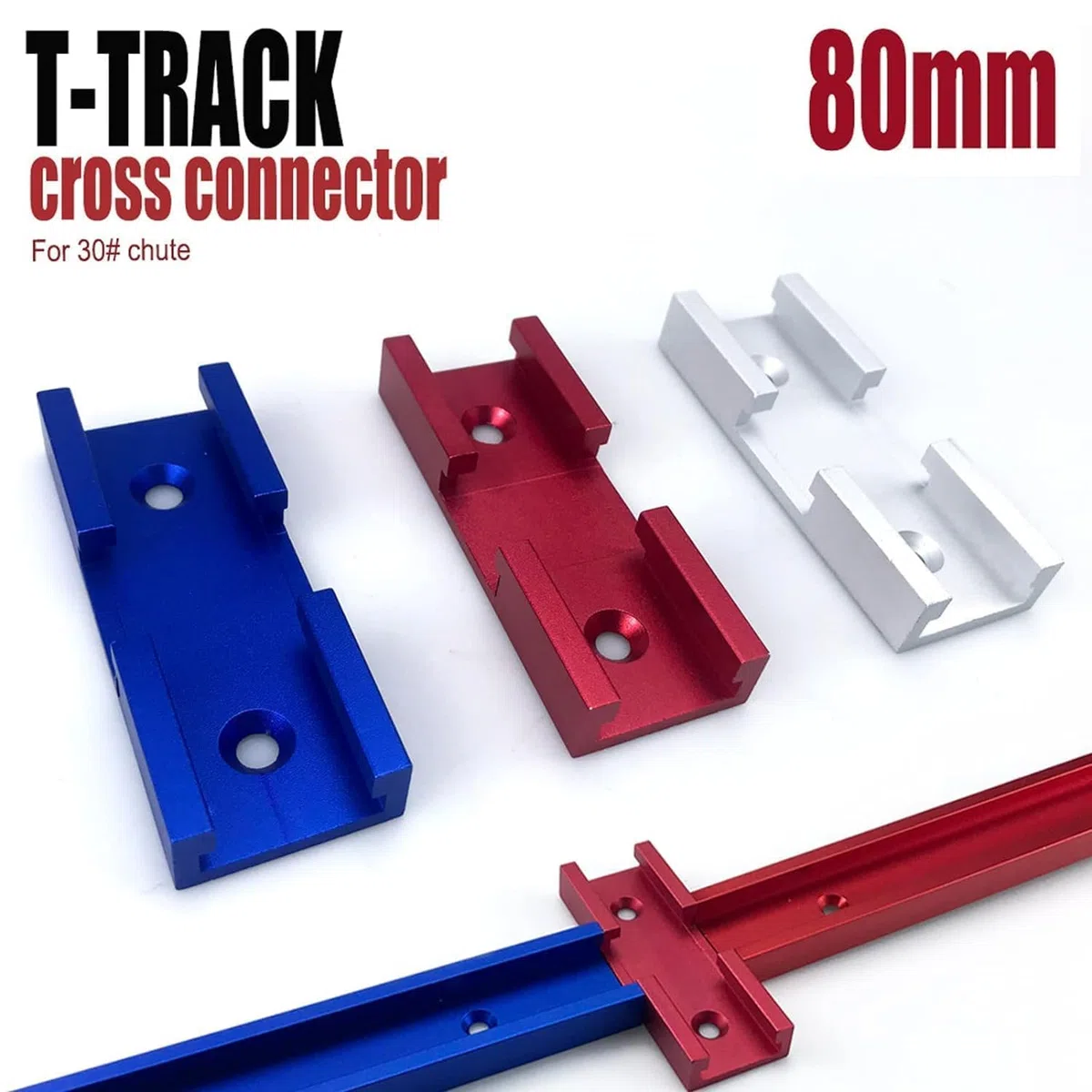 Zerodis Pince de rail en T, 4 pièces de croisement de rail en T en aluminium pour le bricolage (Argent)
