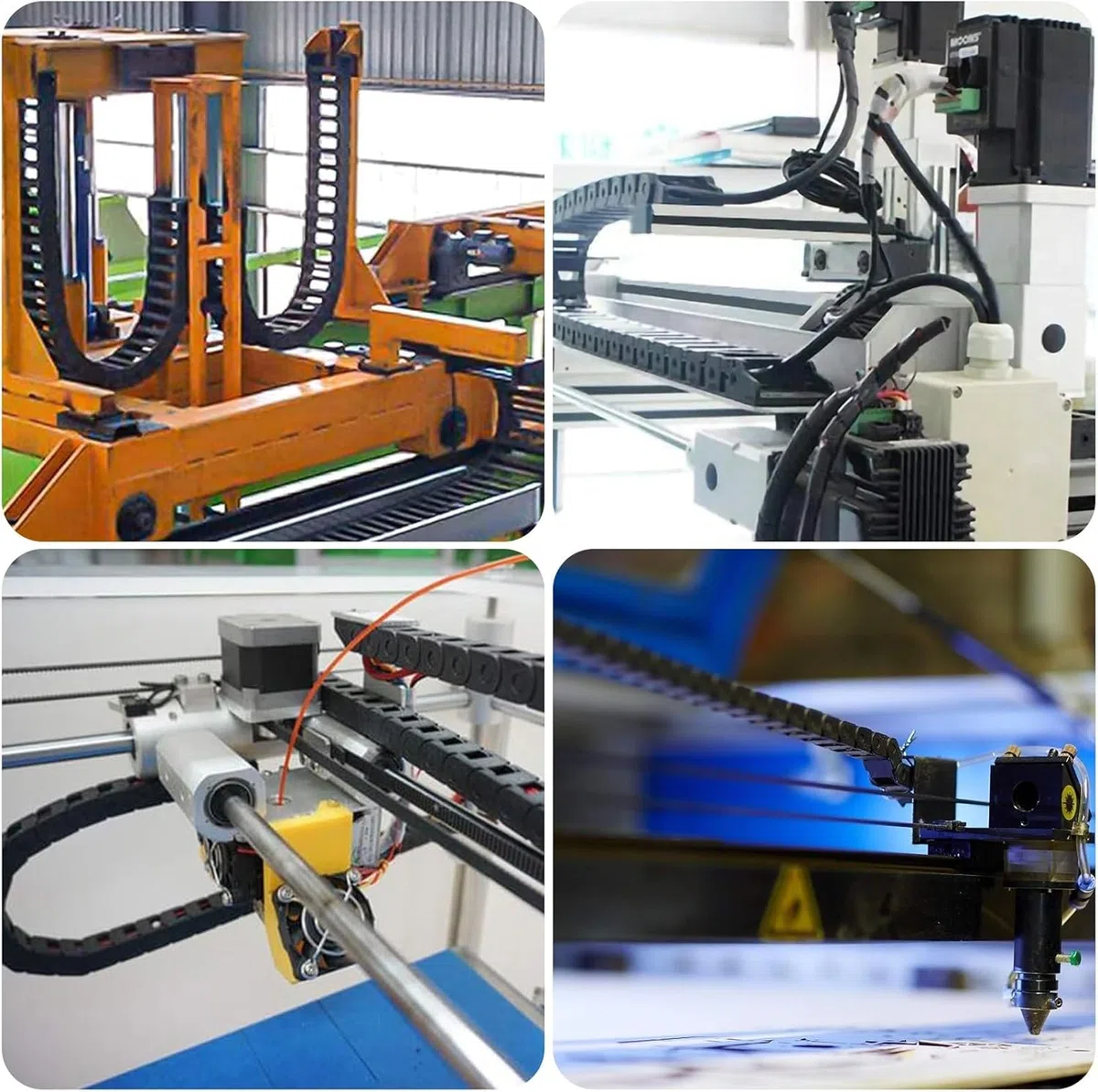 Chaîne porte Câbles, 100 cm 25 x 57 mm Nylon chaine plastique Pour l'Imprimante 3D, ouverte des deux côtés, chaîne de traînée, Transporteur pour 3D Imprimante CNC Routeur Machine