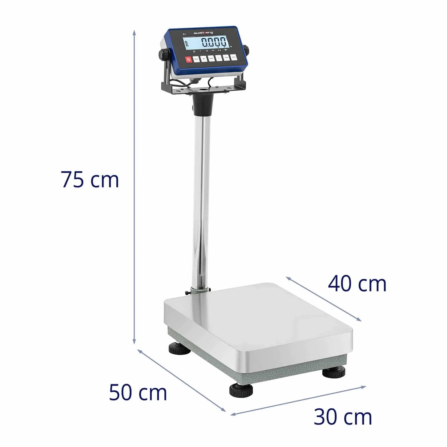 Steinberg Systems Balance industrielle Plate-forme 60 kg / 0,002 kg Surface de pesée : 300 x 400 mm Unités : Kg/lb LCD Avec colonne Précision