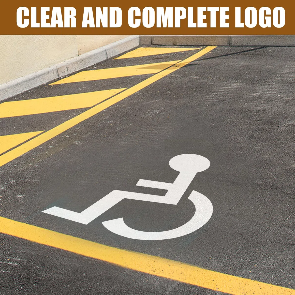 Pochoir pour Handicap pour Stationnement, 80x64cm Pochoir de Stationnement Réutilisable Panneaux pour Handicapés pour Parking Pochoirs de Trottoir pour Peinture