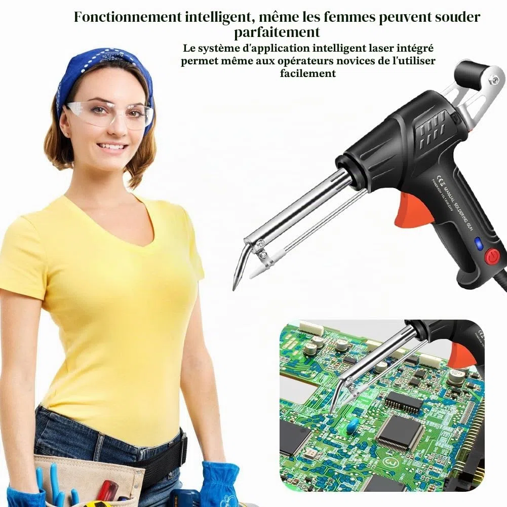CEWROM Outil de soudage laser industriel, pistolet à souder automatique, appareil de soudage portable à une main, robuste pour éliminer la rouille, couper et souder