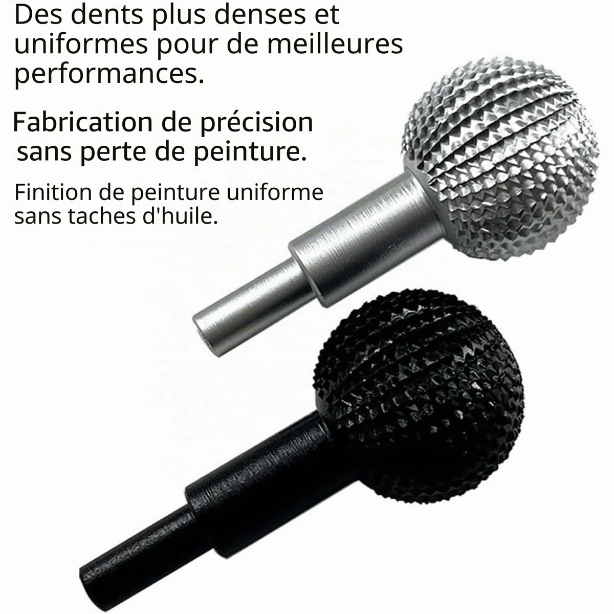 Gouge à bille pour sculpture sur bois, tête de ponçage à bille pour sculpture sur bois et ponçage, coupeur sphérique, diamètre 40 mm, râpe à bille (argenté)