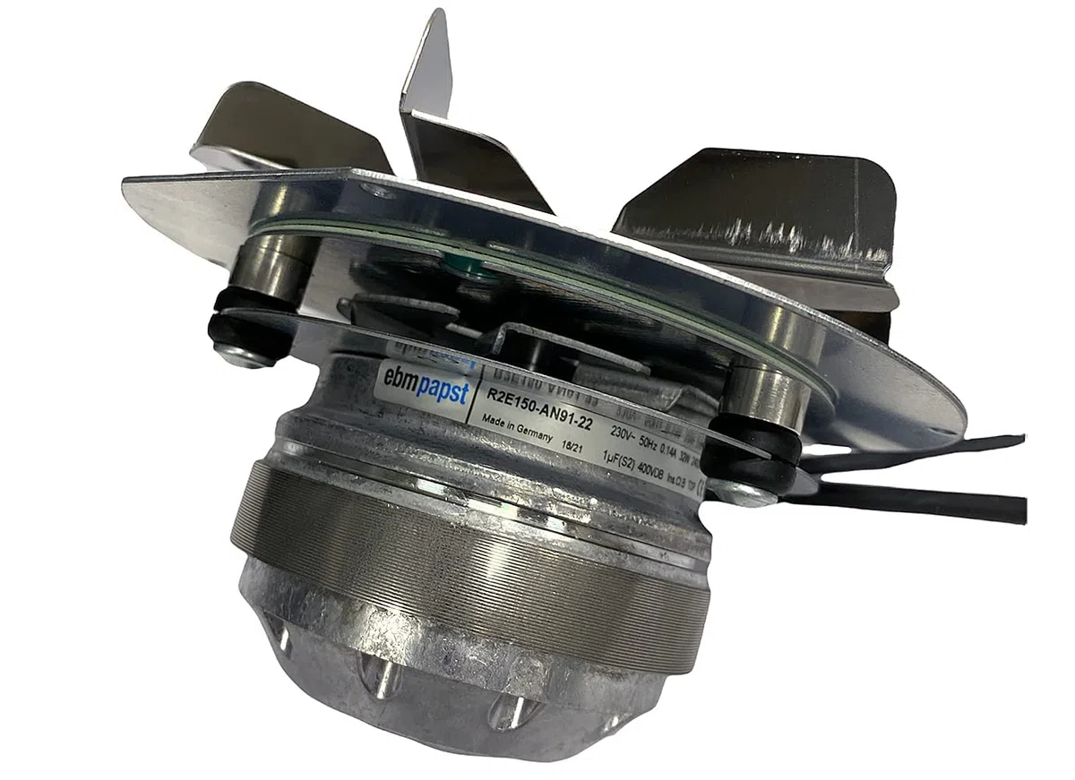 eRicambi Extracteur aspirateur de fumée pour poêles à granulés, avec codeur EBM R2E150-AN91-13, ventilateur Ø 150 mm, puissance 32 W, tours jusqu'à 2400 tr/min, débit maximal : de 185 m3/h