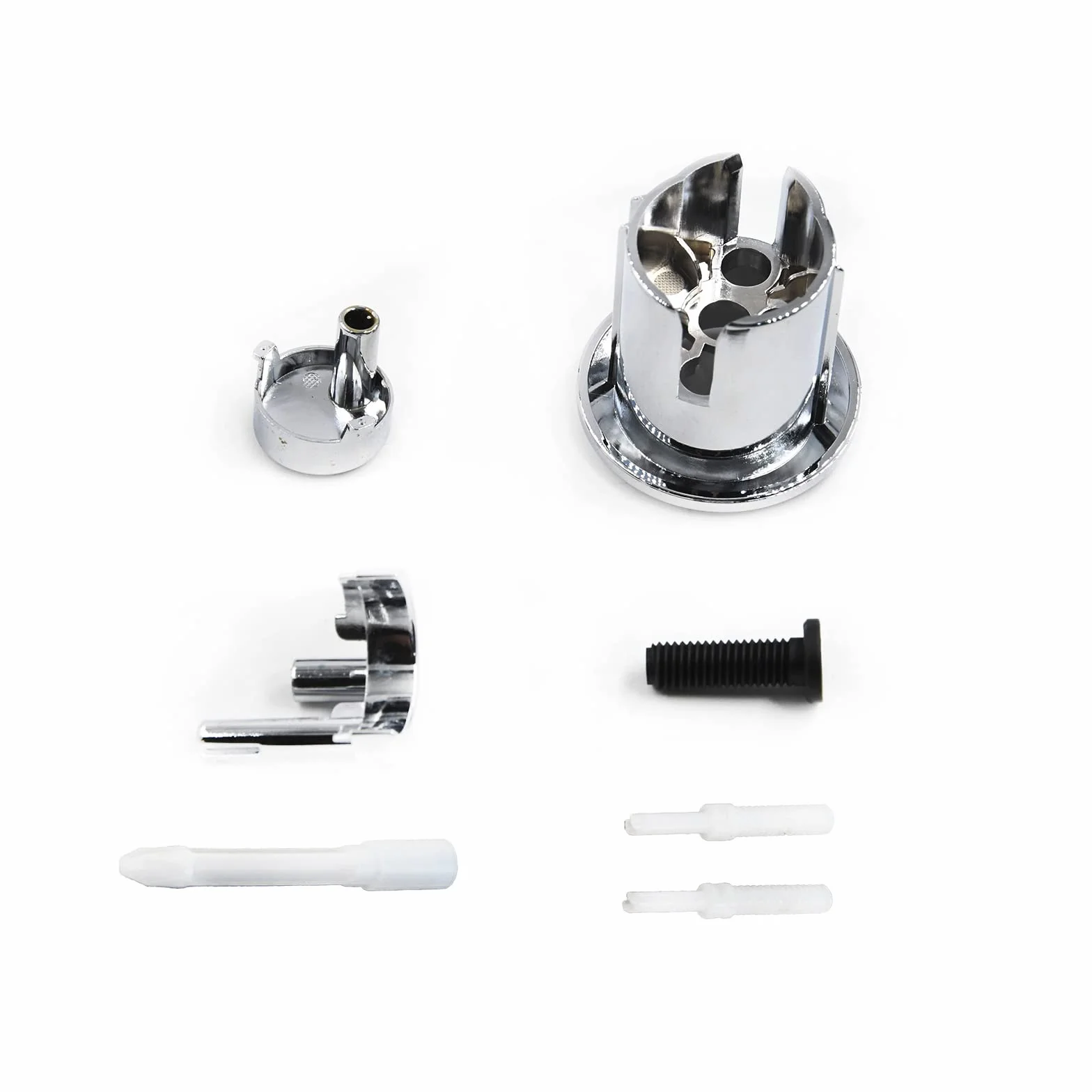 Bouton poussoir double et court WC D2D chromé multicolore 822043001 Compatible avec chasse d'eau
