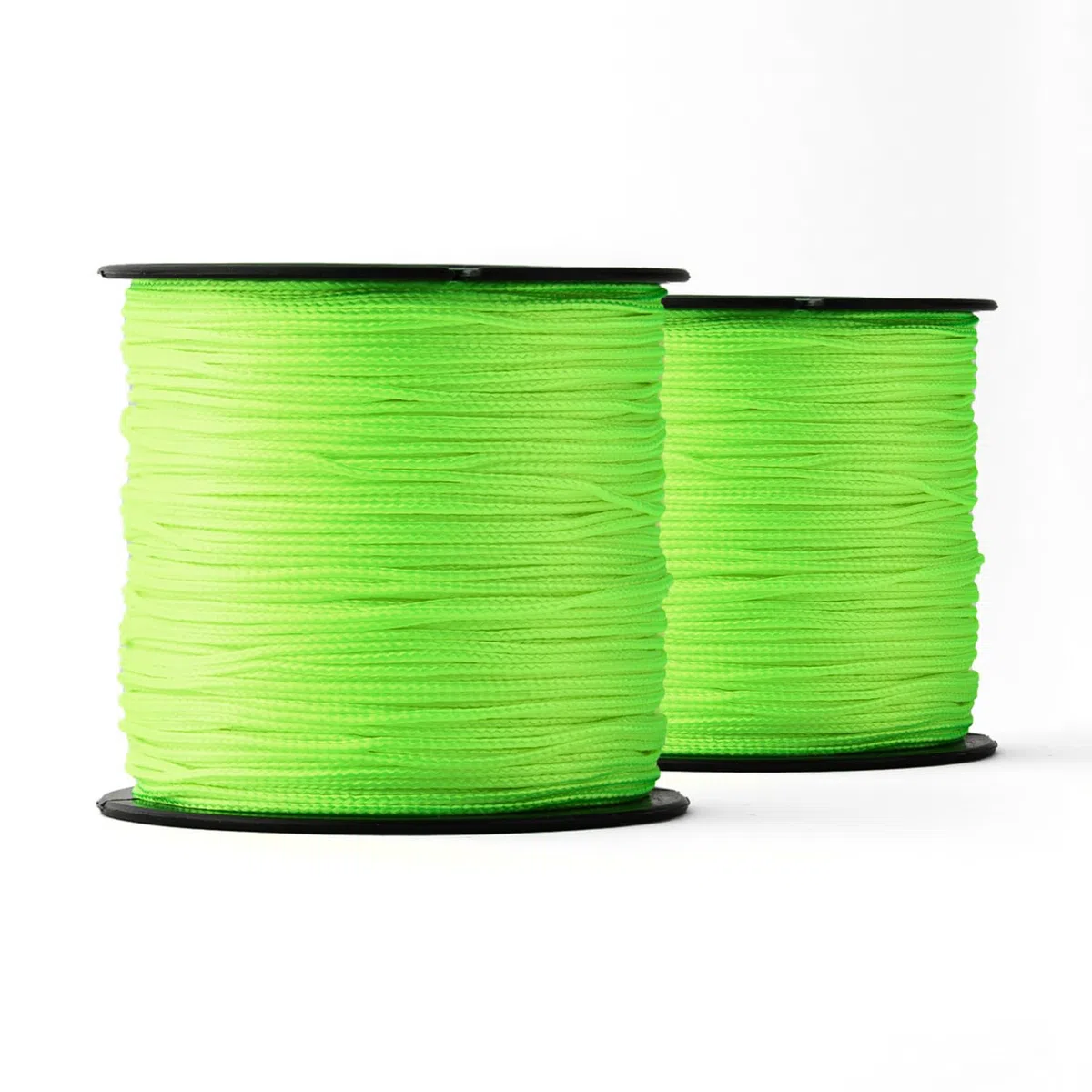 Corde Polyester (1mm, 100M, Vert Fluo, 2pcs) - Corde Fluorescente Verte en Polyester Tressée Robuste pour n'importe Quelle Utilisation - Résistante aux Intempéries - Cordeau de Maçon