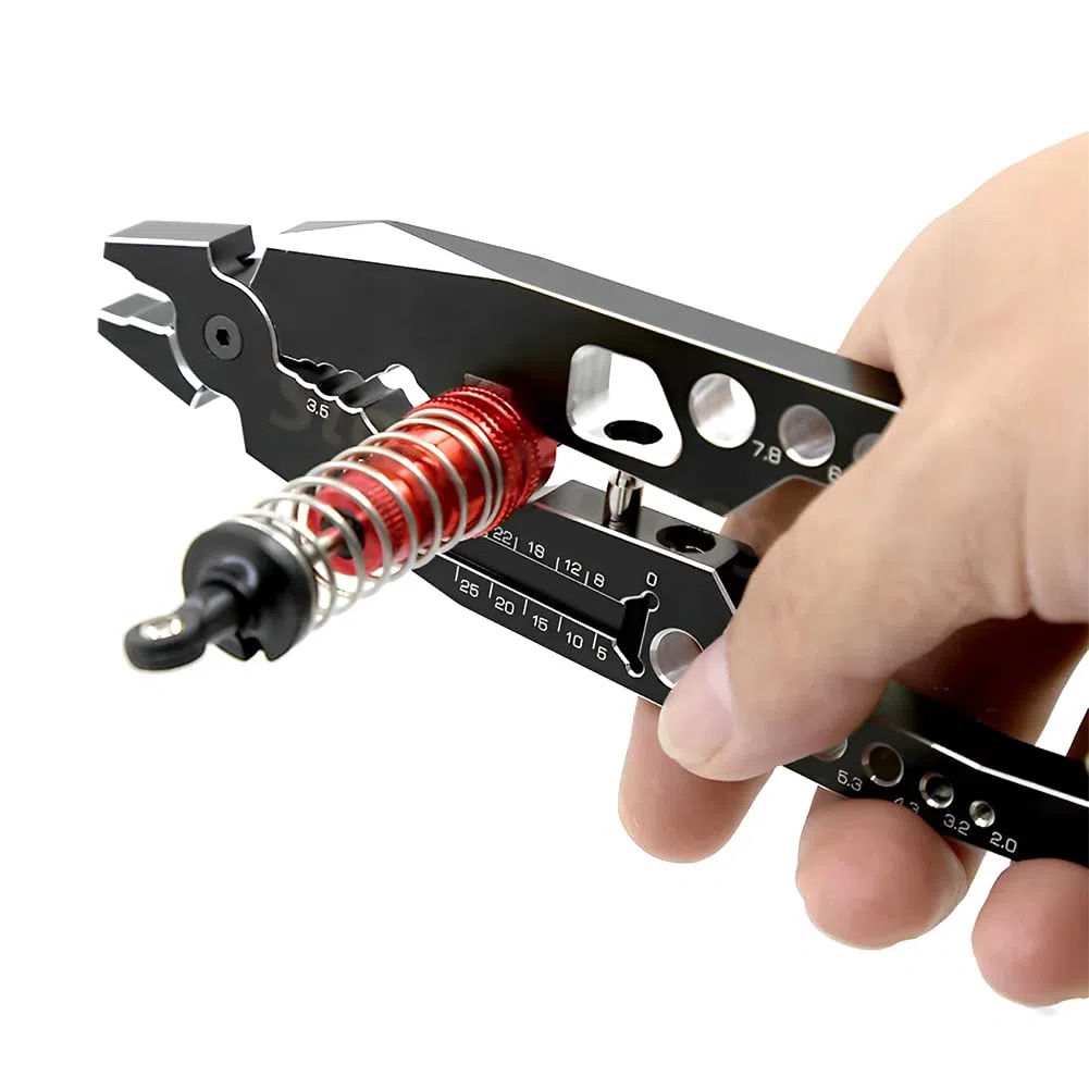 Tiiyee Amortisseurs Pince D'amortisseur, Multifonction Métalliques Noir | Tête Sphérique Clip RC Struts D'amortisseur Outil de Maintenance Voiture Télécommandée Camion Hors Route Buggy Rock Crawler
