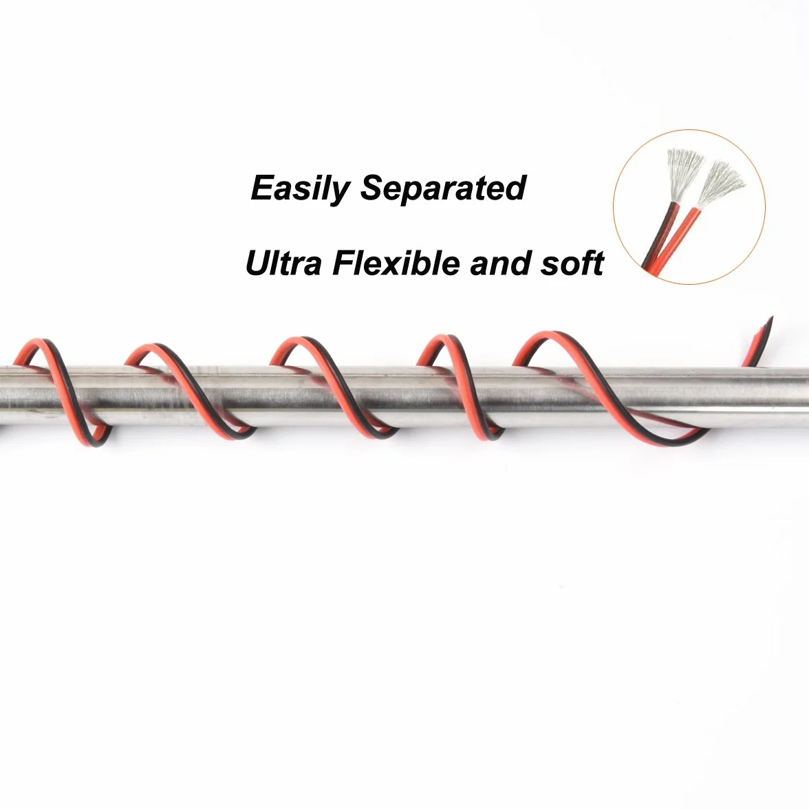 Haerkn Fils électrique en Silicone 1.3mm² 16awg 10 Mètres par axe | Cable fil de cuivre étamé multibrins Résistant à Haute Température anti-corrosion et facile à souder,Ultra flexible et doux