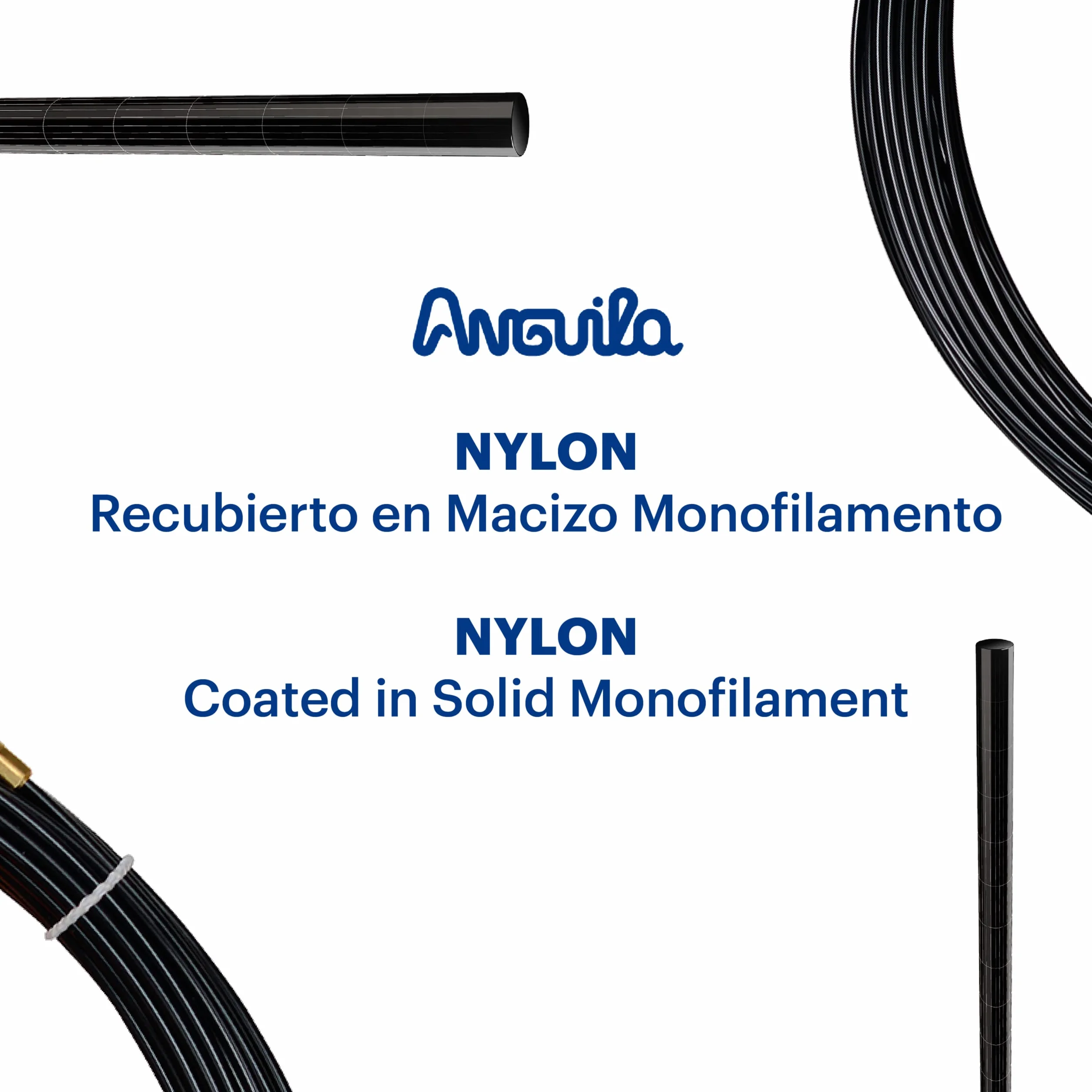 Anguilla – Passe-câble fixe souple Nylon 4 mm 30 m Noir