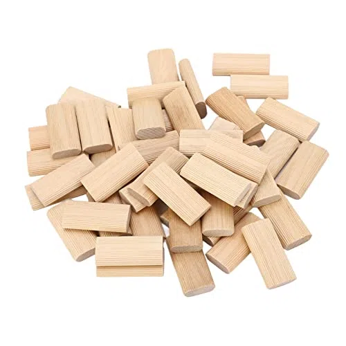 50 Pièces Domino Tenon 10x50mm Tenons en Bois Plat Cheville en Bois de Hêtre Massif Bloc D'insertion de Menon pour le Travail du Bois Meuble D'épissage Fabrication de Cadres