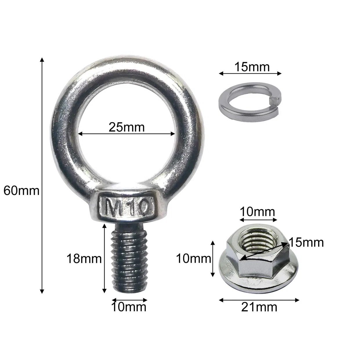 Lot de 6 serre-joints en C en acier inoxydable - Petite pince en C - Plage de serrage réglable de 20 à 50 mm - Ouvertures de mâchoire en C de 55 mm avec vis à anneau M8 M10 pour le travail du