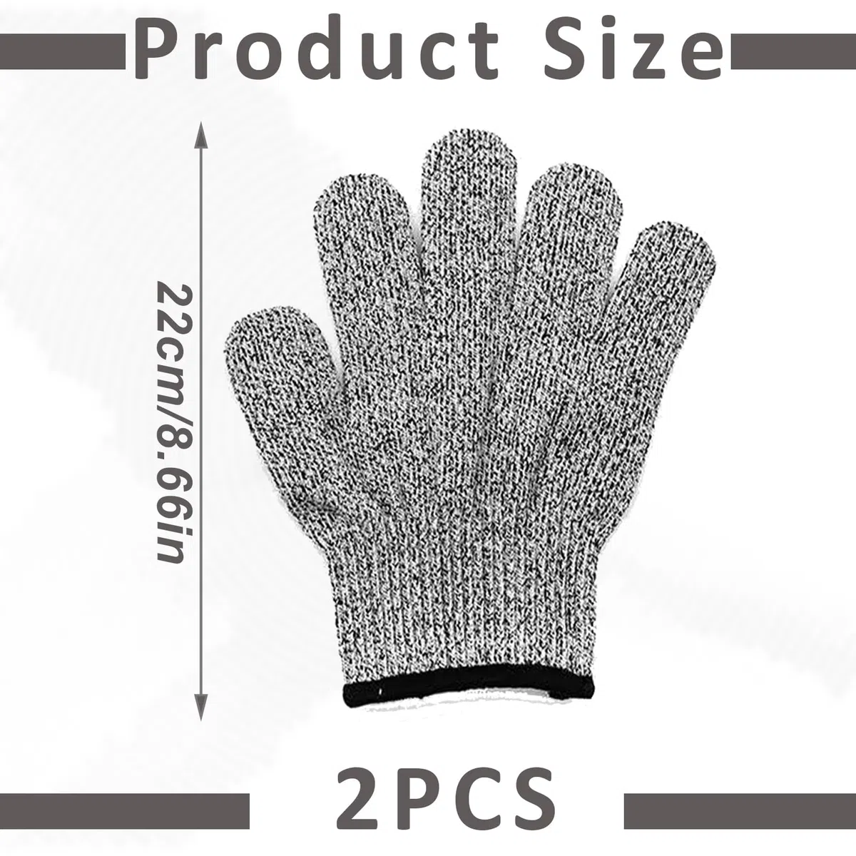 2 Paire Gants Anti Coupure,Confort Gants De Travail Extensibles,Gants De Travail,Pour Cuisine Huitre Viande Couper Et éplucher Sculpture Jardinage (M, Adultes)