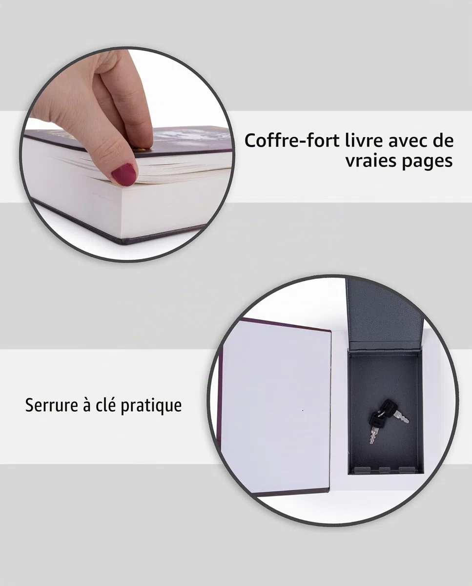 Toys4Boys Coffre-Fort Secret pour Livres avec boîte de Rangement pour clés, boîte de Rangement pour Argent, Bijoux cachés et cachés