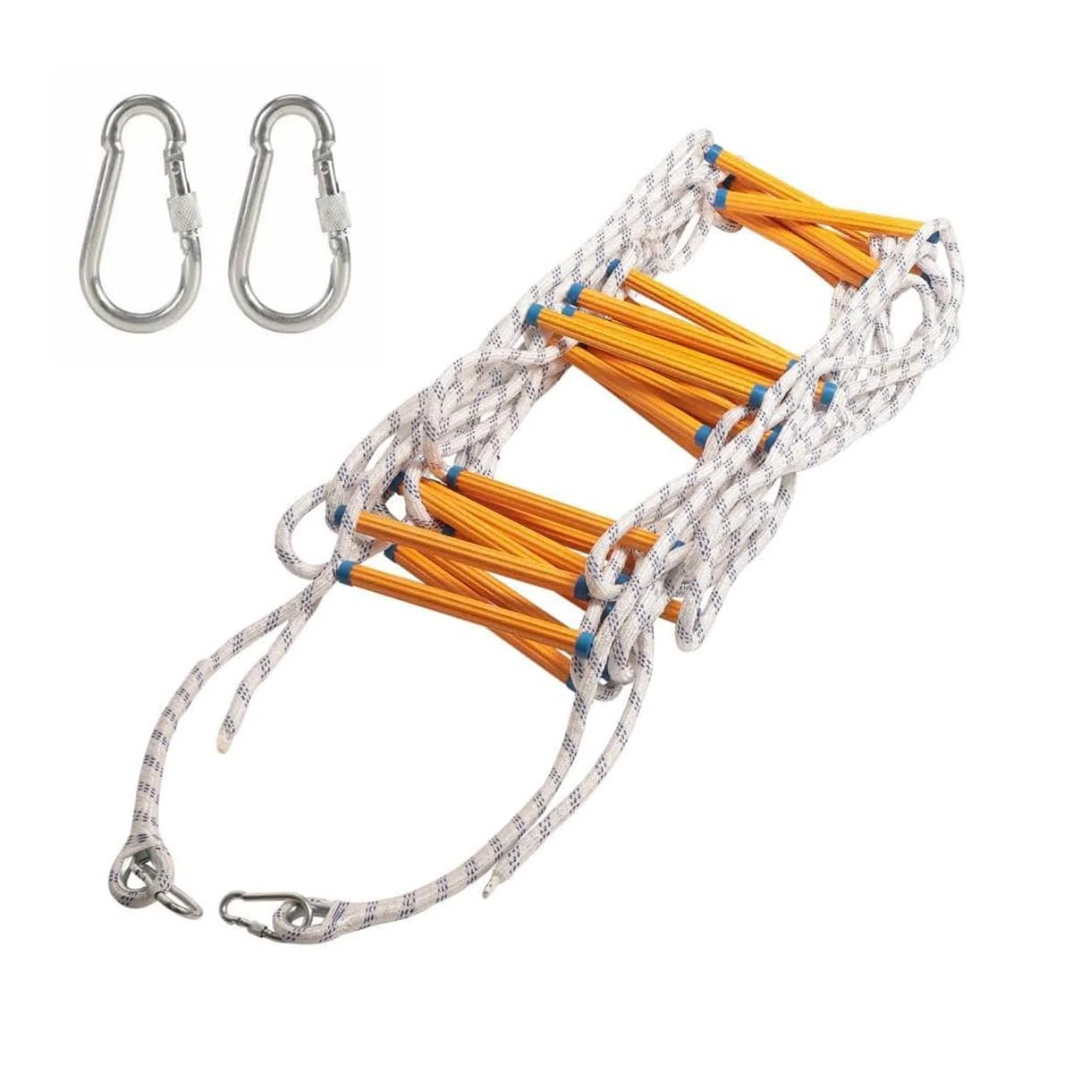 Echelle de Cordes 3M, Échelles de Secours Incendie avec 2 Crochet, Ignifuge et Résistant Charge 200 kg pour Adultes Enfants