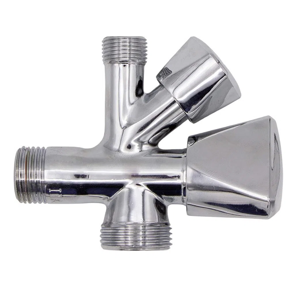 Schell | Robinet Équerre Combiné d'arrêt Universel 437011, 1/2, DN 15 Vanne d'angle combinée Auto-Étanche en laiton chromé pour machine à laver et lave-vaisselle.