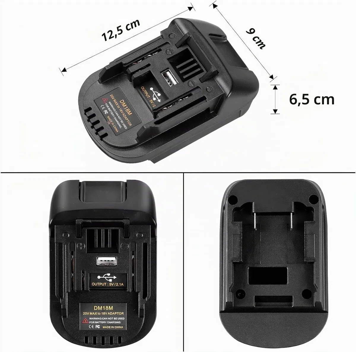 DM18M Adaptateur de batterie pour outils électriques Makita 18 V 20 V, adaptateur convertisseur pour Dewalt et Milwaukee M18 pour batterie Makita 18 V