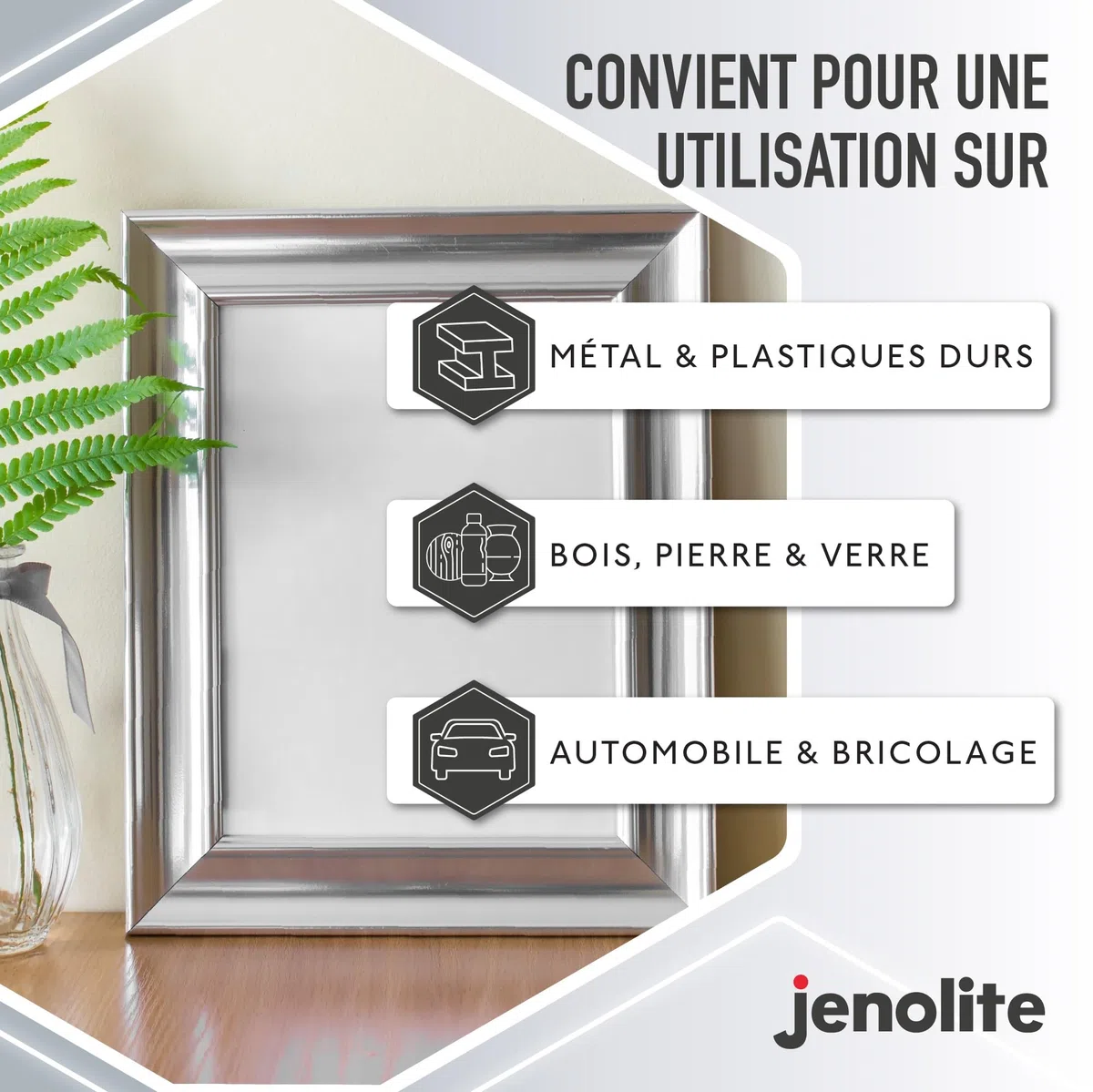 JENOLITE Vaporisateur Bombe de peinture chromée lisse - Convient pour l'intérieur et l'extérieur - 400 ml
