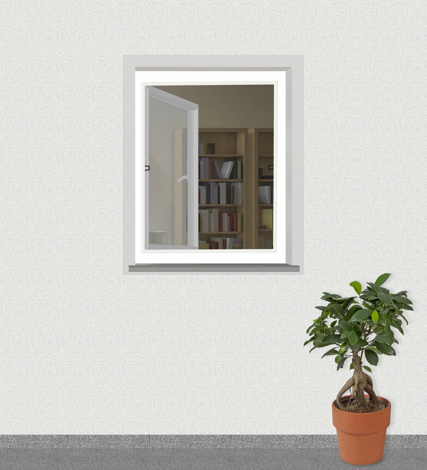 Windhager 04504 Basic Moustiquaire pour fenêtre à cadre tendeur Blanc 100 x 120 cm