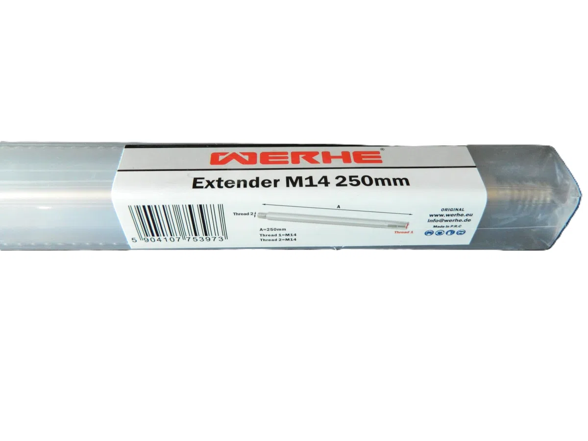 WERHE Rallonge M14 250 mm – Pour meuleuses d’angle et polisseuses – Atteint les zones profondes et difficiles d’accès – En acier dur