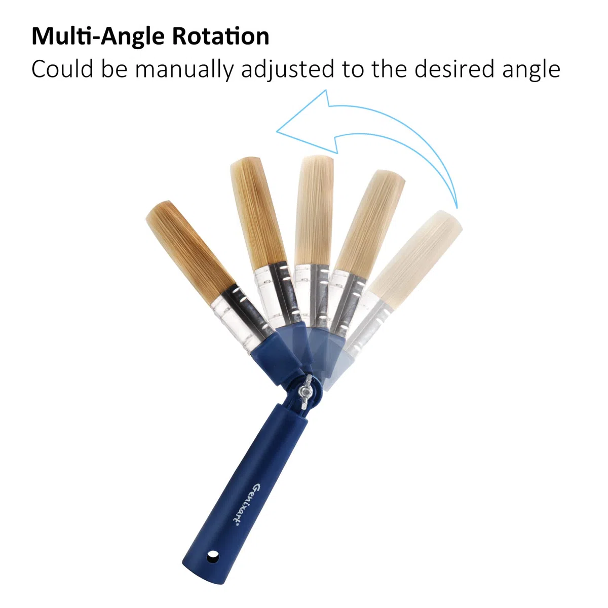 Genixart Lot de 3 pinceaux extensibles pour murs et plafonds - Pinceaux à manche long pour bois - Pinceaux de maçonnerie multi-angles réglables pour peinture et chaux