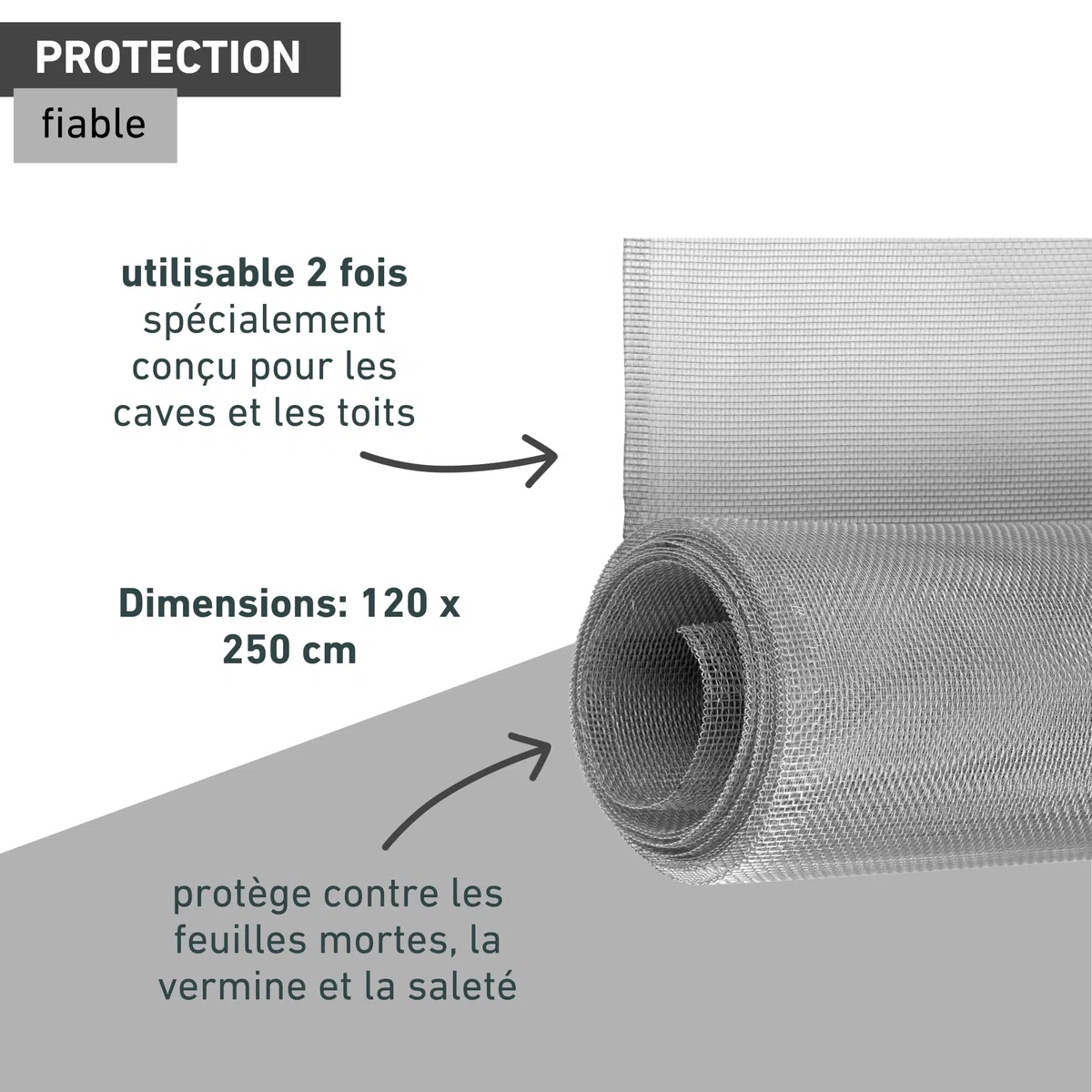 Windhager moustiquaire aluminium 120x250 cm, toile anti moustique argent pour fenêtre et porte, grille de protection insectes, maille fine résistante, découpe facile, 03623