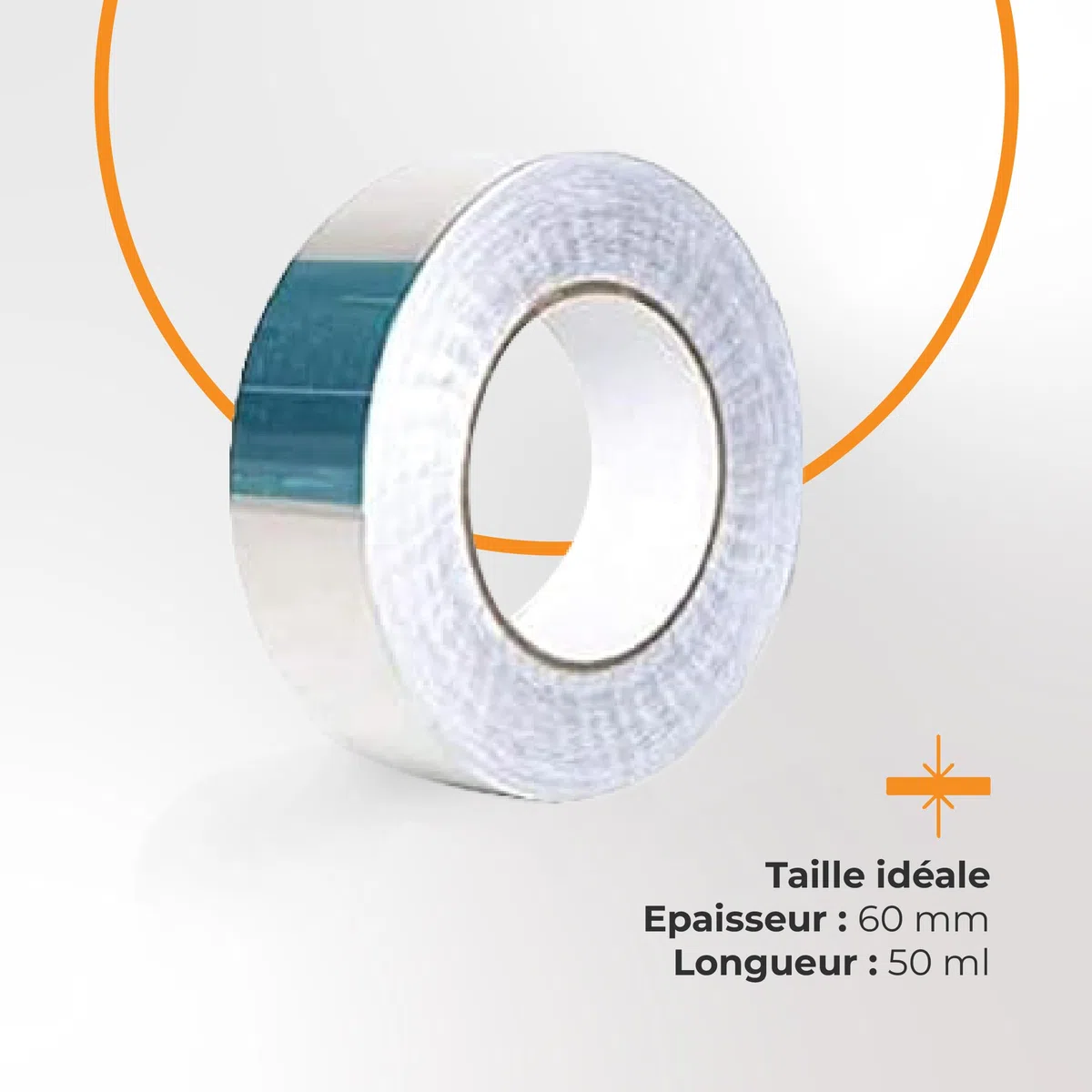 Ruban Adhésif en Aluminium perforé - Pour Sceller les Plaques en Polycarbonate - Empêche la poussière et l'humidité de pénétrer - 62 mm x 50 ml
