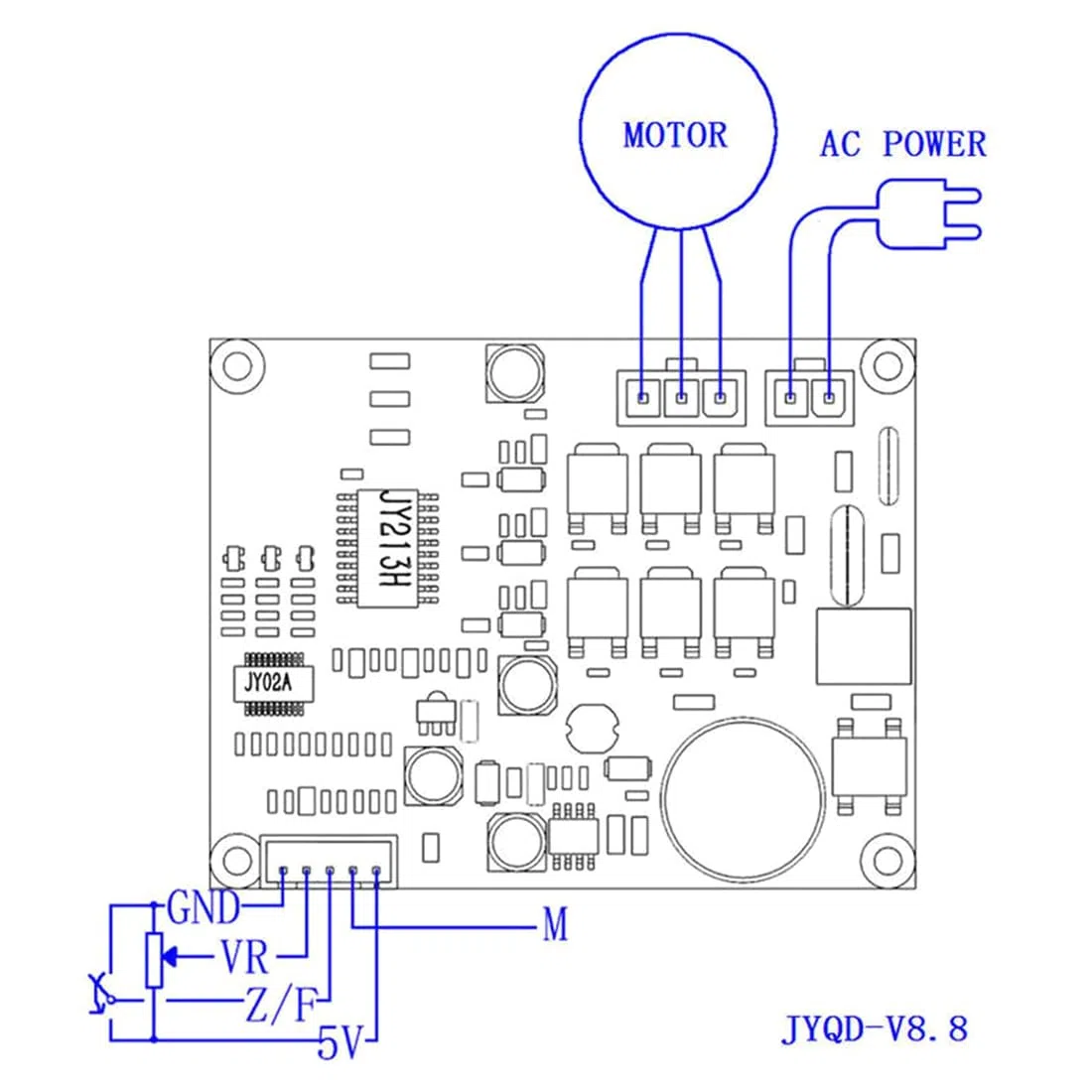 Carte de Commande BLDC JYQD-V8.8B, Contrôleur de Vitesse pour Moteur Haute Tension