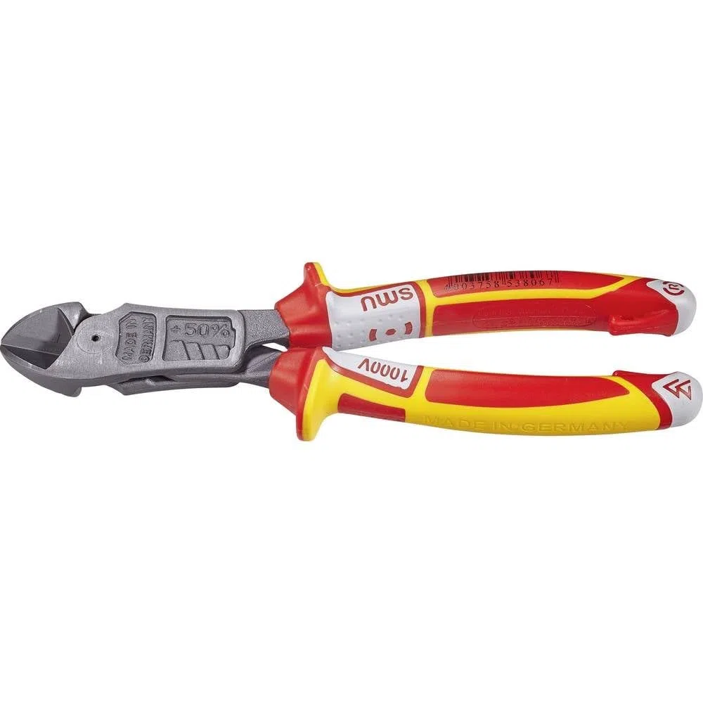 NWS FantasticoPlus 138-69-VDE-200 VDE Pince coupante diagonale à forte démultiplication avec facette 200 mm