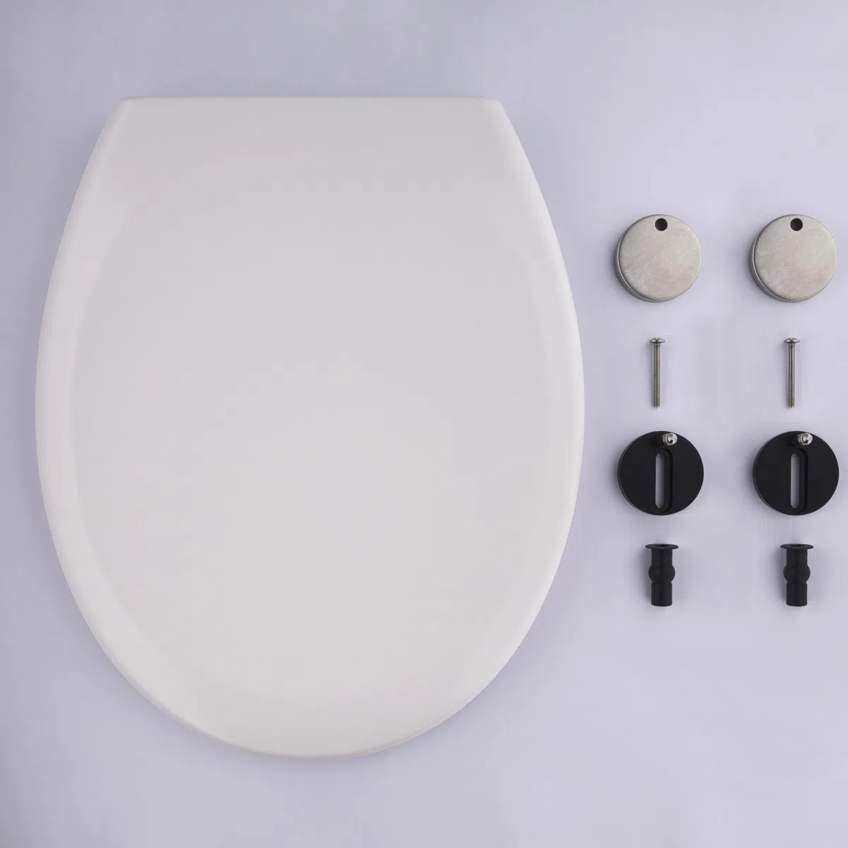 Abattant WC blanc universel clipsable/nettoyage facile - lunette de toilettes Thermodur frein de chute forme O NOYON & THIEBAULT