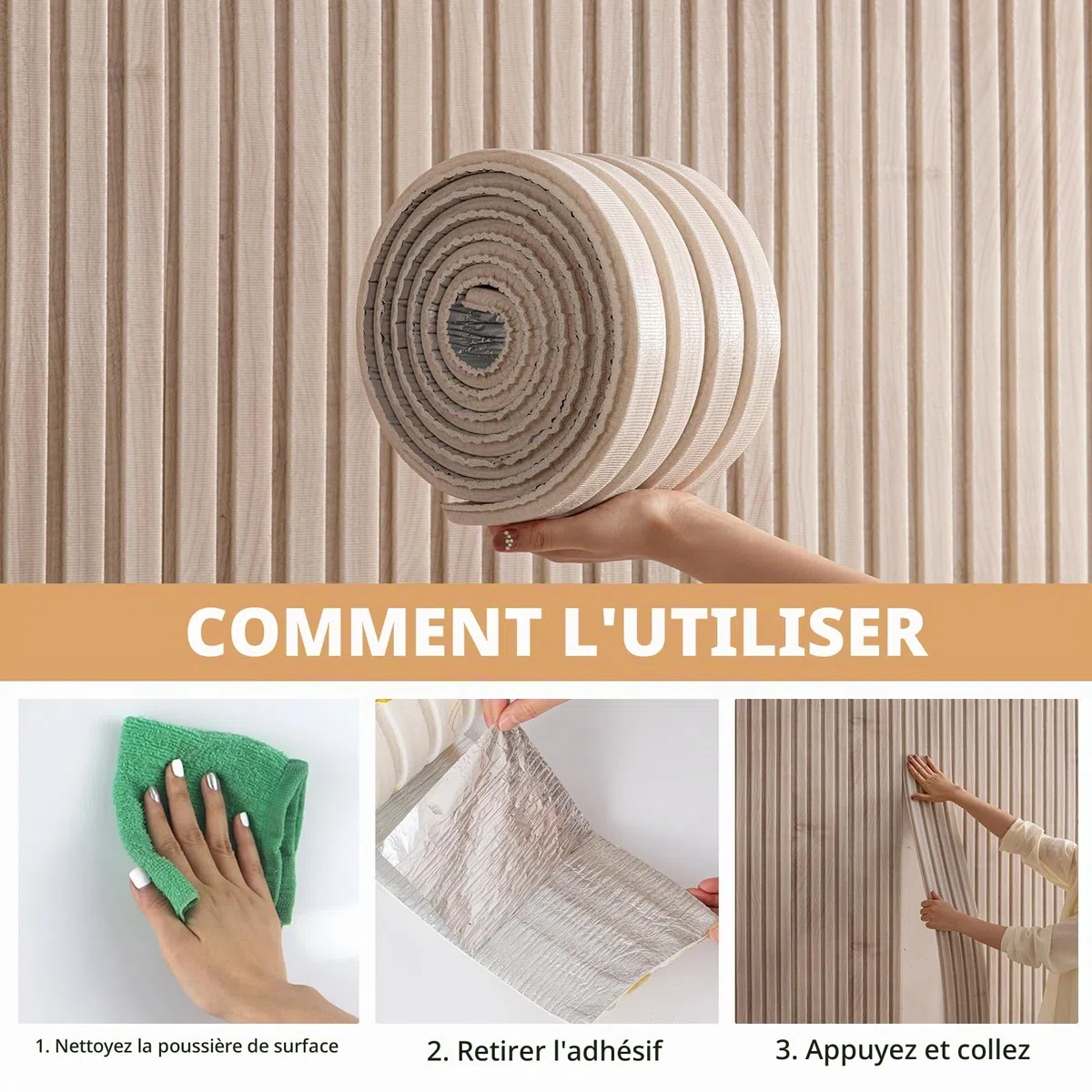 Panneaux muraux rembourrés pour chambre d'enfant, 2,8 m auto-adhésifs anti-collision, protection murale 3D pour chambre à coucher, revêtement mural de 1,1 cm d'épaisseur pour lit pour chambre à