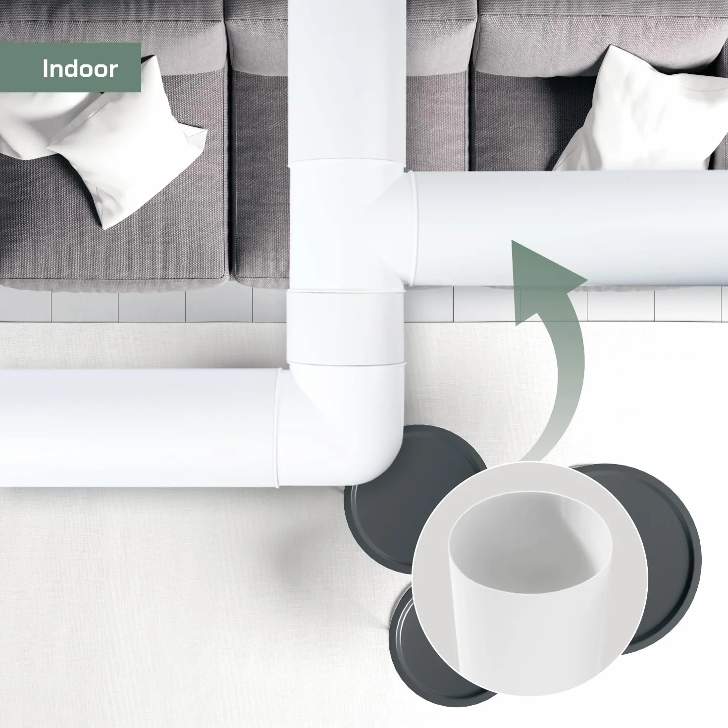 Vent Systems Tuyau de ventilation rond Ø 125 mm – 300 mm de long – pour raccordement de, conduit d'évacuation ou conduit d'alimentation, système de chauffage et de refroidissement par