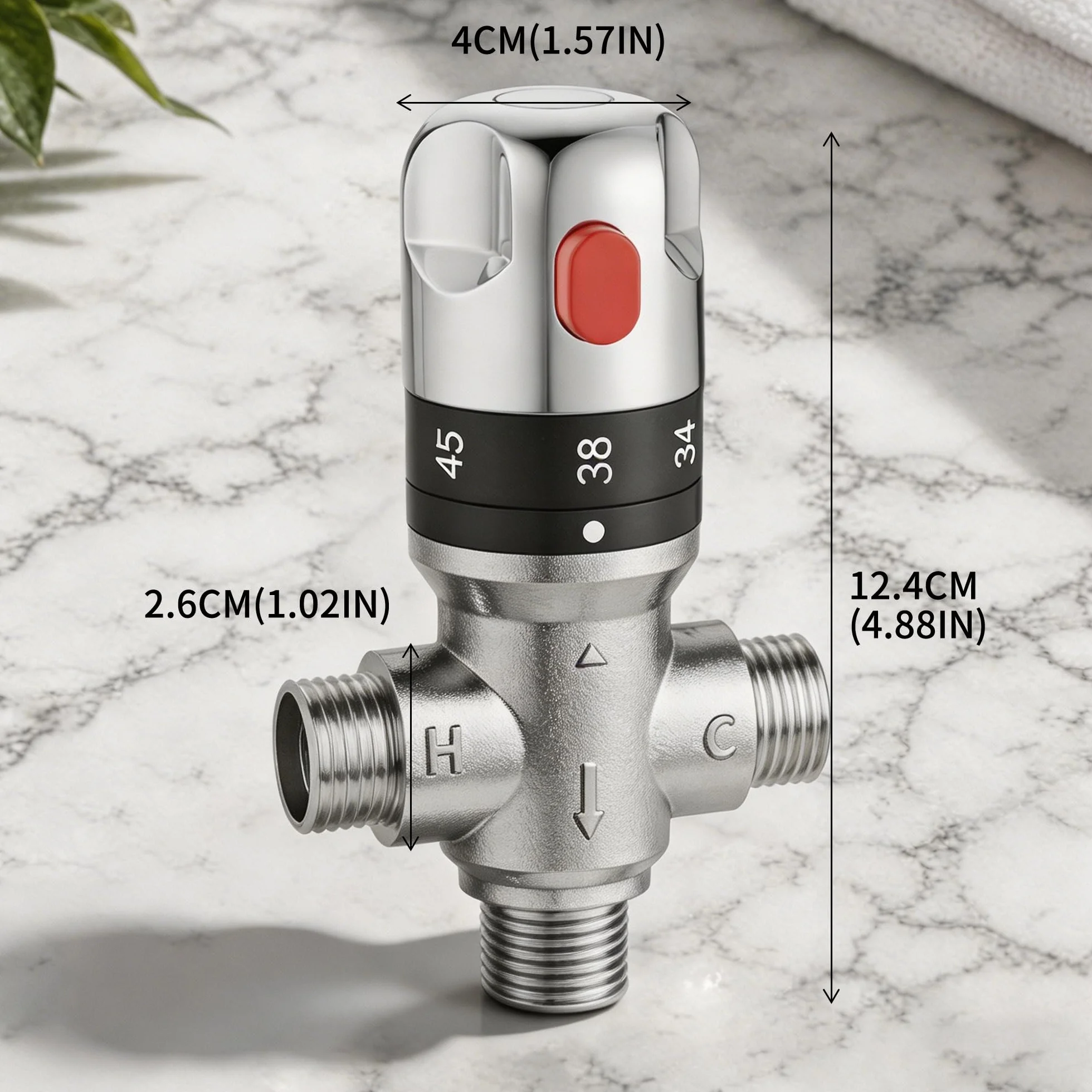MORADO Mitigeur thermostatique pour système de douche, vanne de contrôle de température de l'eau avec connexions BSP 15 mm, laiton massif, chrome