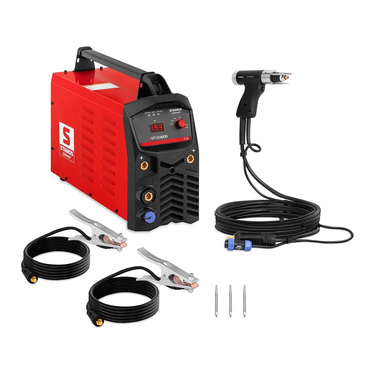 Stamos Poste de Redressage S-STUD1600 (énergie de stockage : 1 600 J, capacité du condensateur : 72000 µF, zone de soudage : M3 - M8, amorçage par pointe CD)