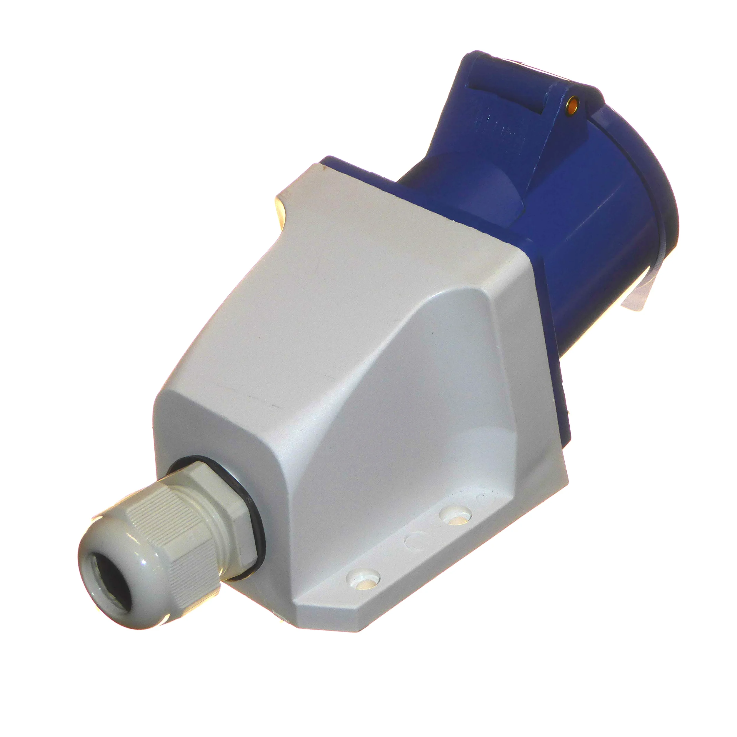 Prise 3 broches avec prise de surface monophasée 32 A 230 V IP44 32 A 2P+T intérieur/extérieur étanche 32 A IEC Bleu