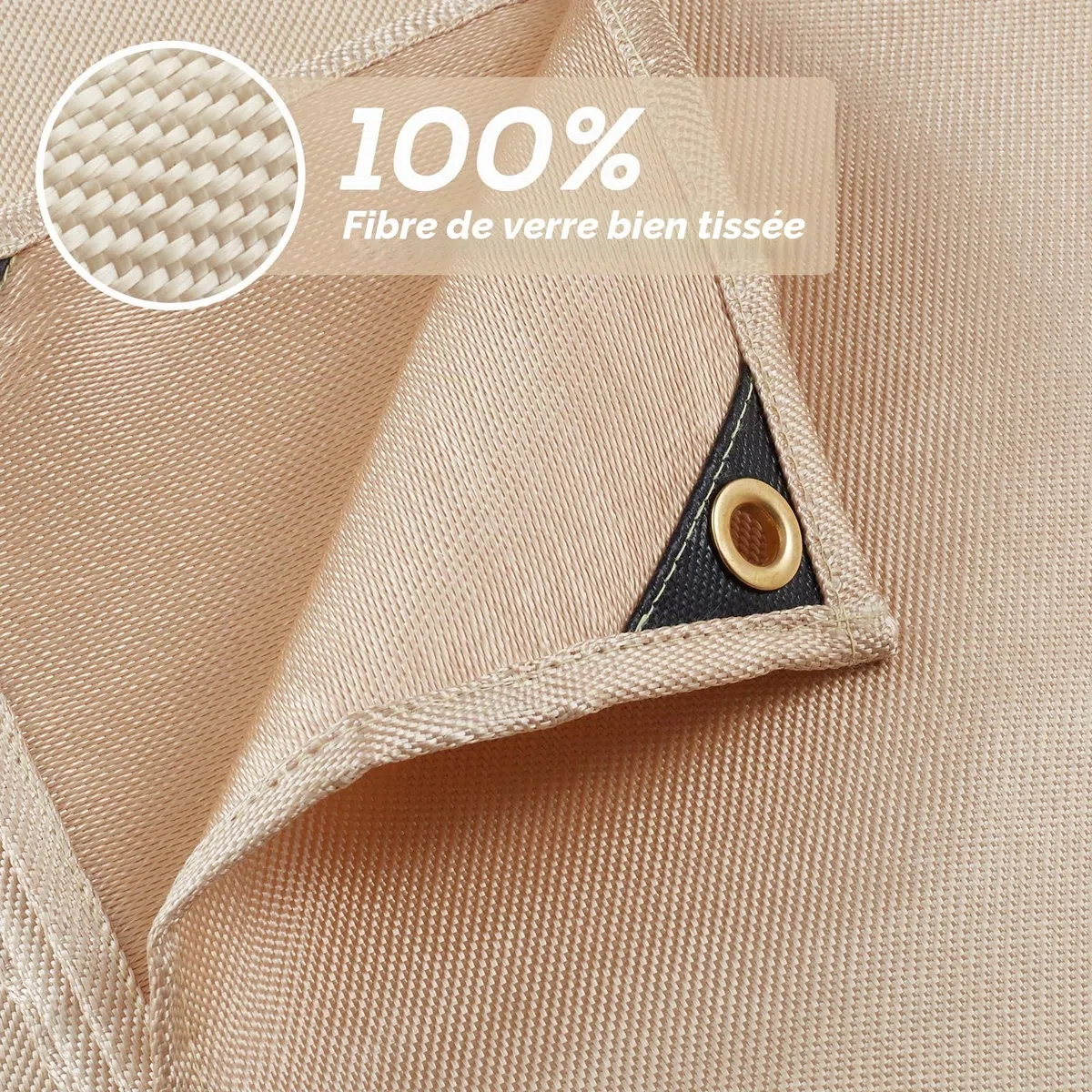 Couverture de soudure robuste en fibre de verre résistante à la chaleur avec œillets en laiton, tapis de soudure multifonction pour barbecue, fumoir, camping, utilisation industrielle (1,2 x 1,8 m)