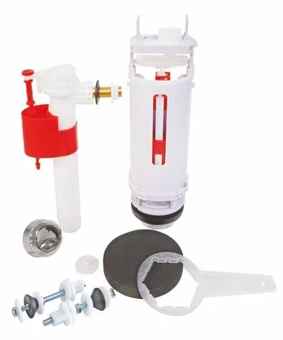 SOMATHERM FOR YOU, Chasse d'eau de WC à étrier double poussoir NF avec robinet latéral, installation facile, réglable de 190 à 300 mm, joint silicone anti-calcaire, 10 ans de garantie
