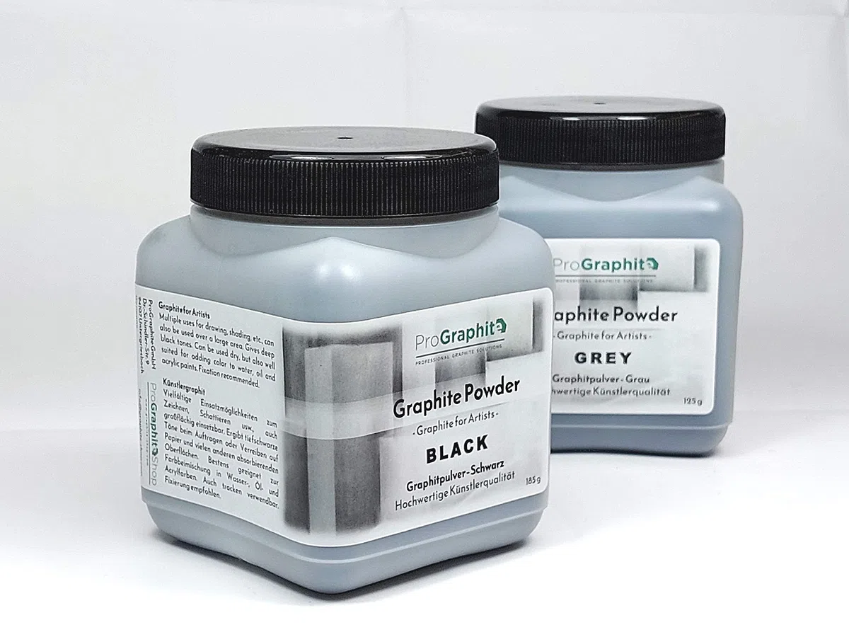 Graphite artistique naturel noir en poudre (500ml) Graphite for Artists, gris color