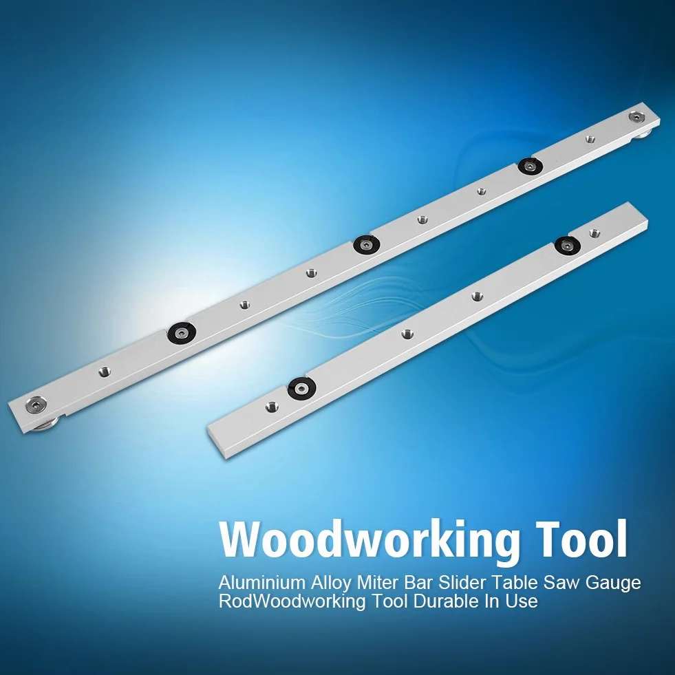 Barre d'onglet en Alliage d'aluminium Mitre Bar Rail Mitre Guage Bar Slider Table Scie Jauge Tige Bois Outil de Travail menuiserie(450mm)