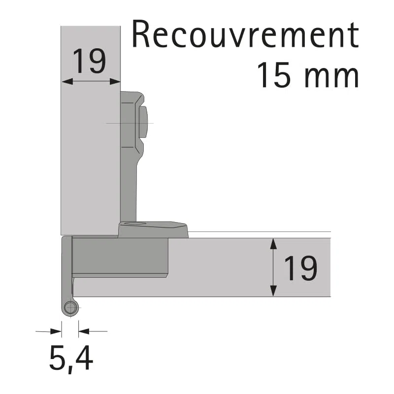 Hettich - Charnieres & Compas - Selekta Pro 2000, 16Mm