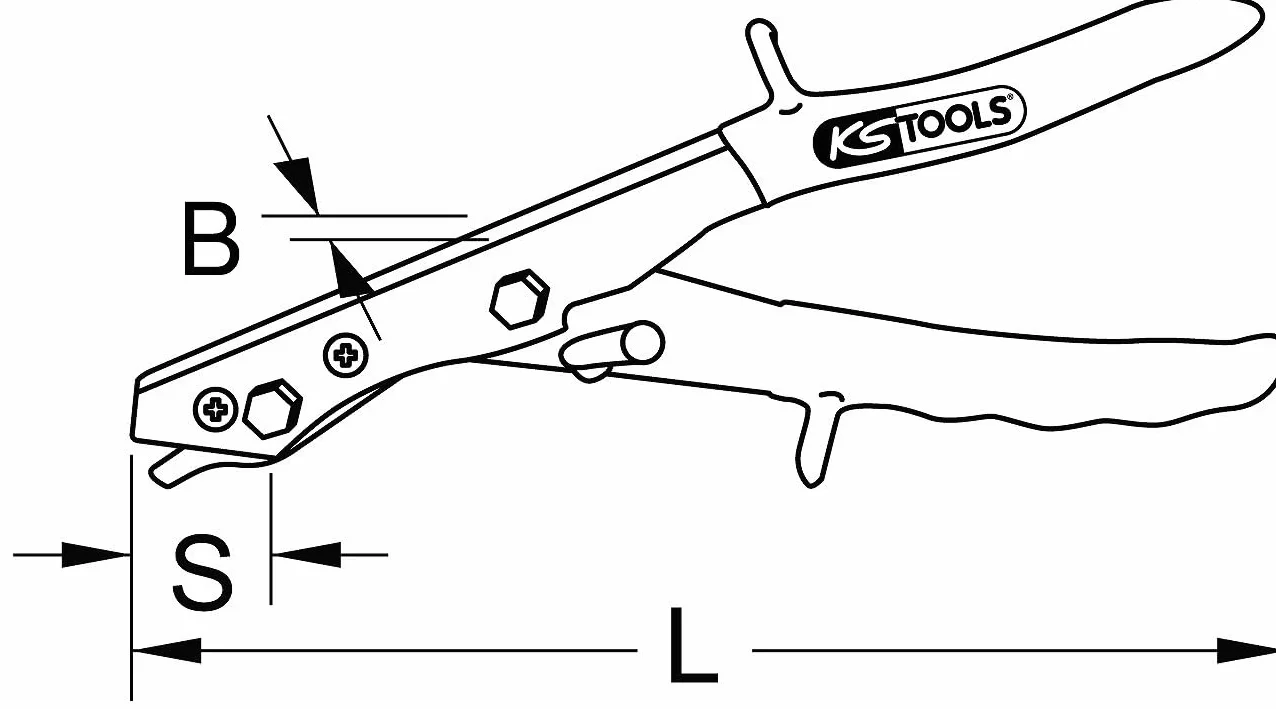 KS Tools 140.2175 Grignoteuse | Grignoteuse, adaptée pour aluminium cuivre et PVC