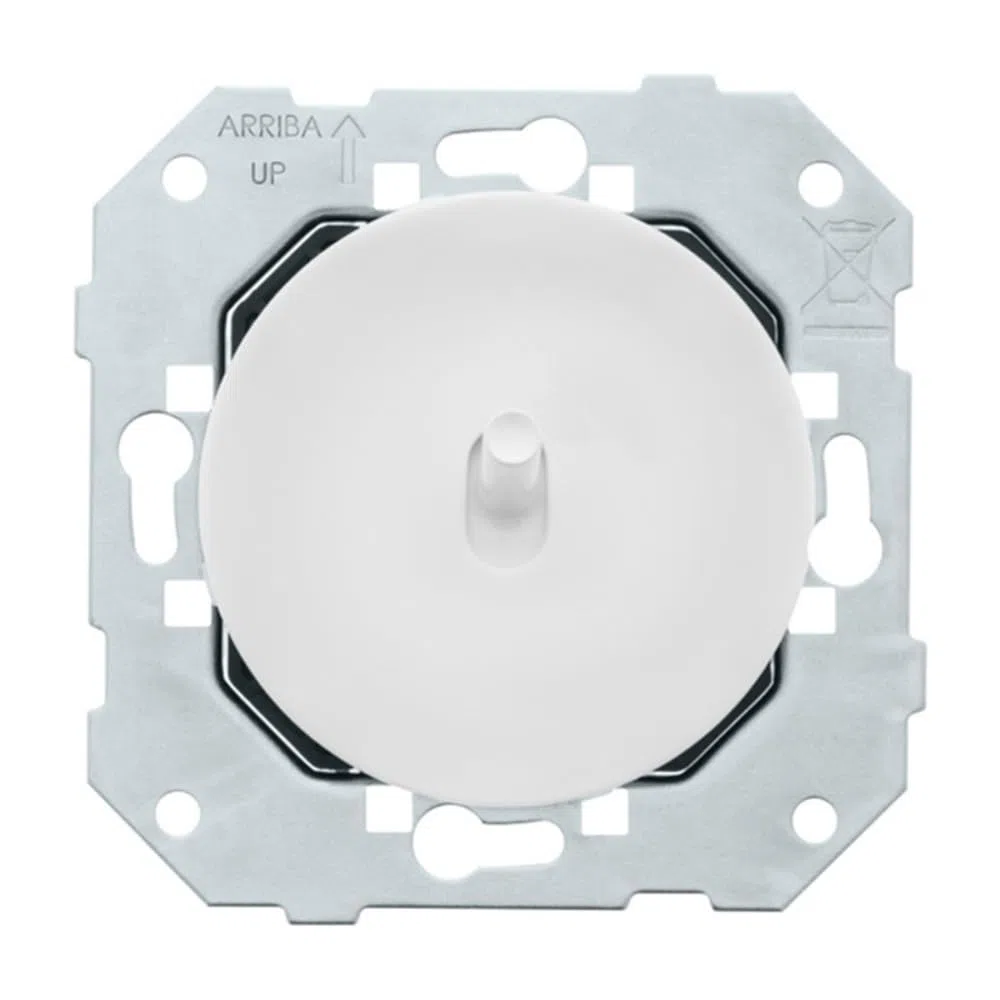 Fontini - Commande Volet Roulant Blanc Glossy DOM - Plaque Simple Blanc