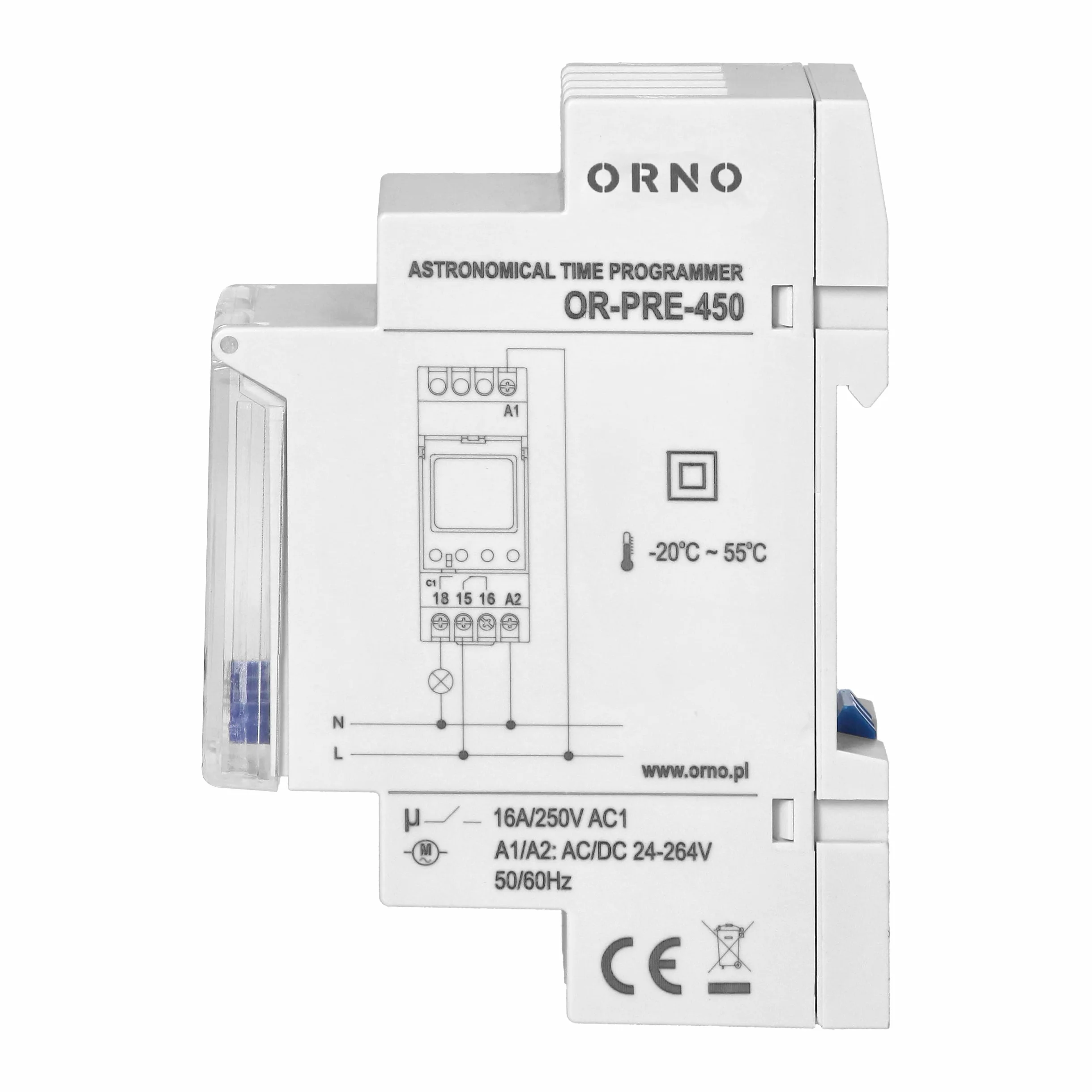 ORNO PRE-450 Programmateur Electrique Astronomique 52 Programmes Menu en 3 Langues avec 2 Sorties Relais et Fonction Pause de Nuit