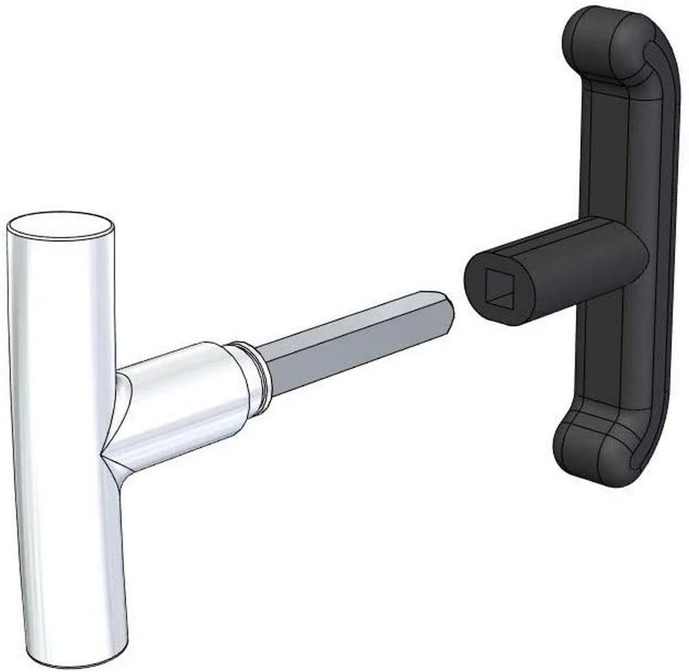 paire de poignées en ABS et aluminium satiné pour basculant/garage
