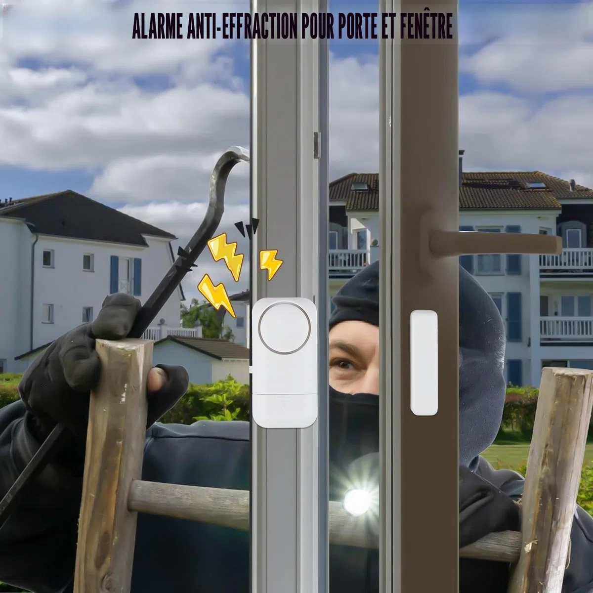 6 alarmes de porte sans fil, 120 dB, capteur d'alarme antivol avec contact magnétique, système d'alarme de sécurité sans fil pour maison, appartement, hôtel, bureau, garage (lot de 6 pièces