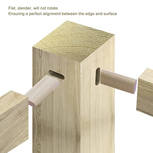 50 Pièces Domino Tenon 10x50mm Tenons en Bois Plat Cheville en Bois de Hêtre Massif Bloc D'insertion de Menon pour le Travail du Bois Meuble D'épissage Fabrication de Cadres