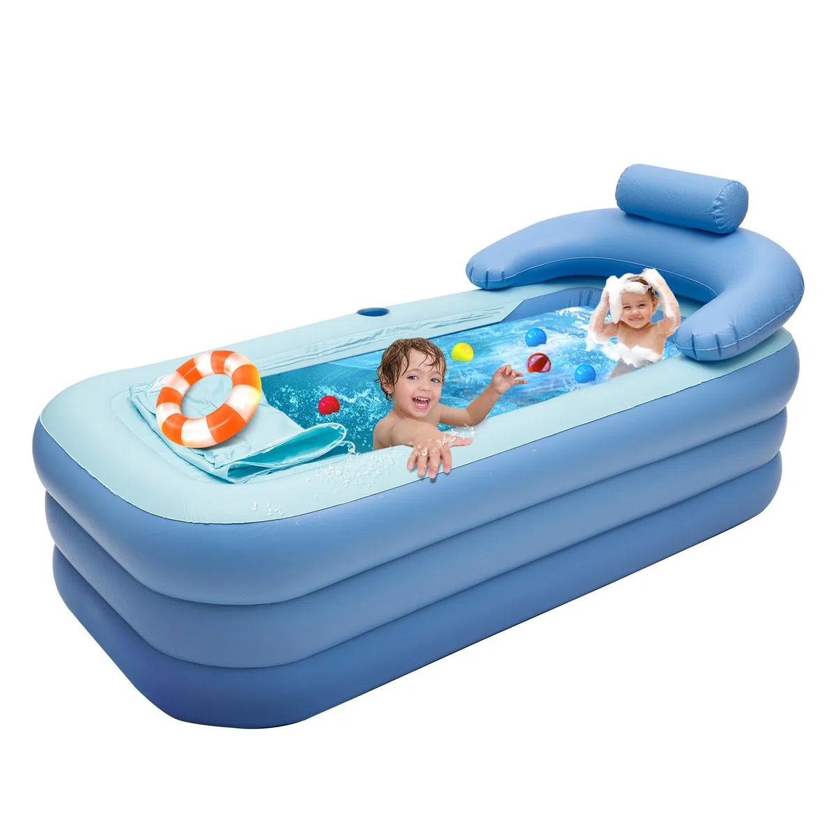Baignoire gonflable portable en PVC pour adultes - Baignoire gonflable à gonfler - Antidérapante - Baignoire chaude SPA