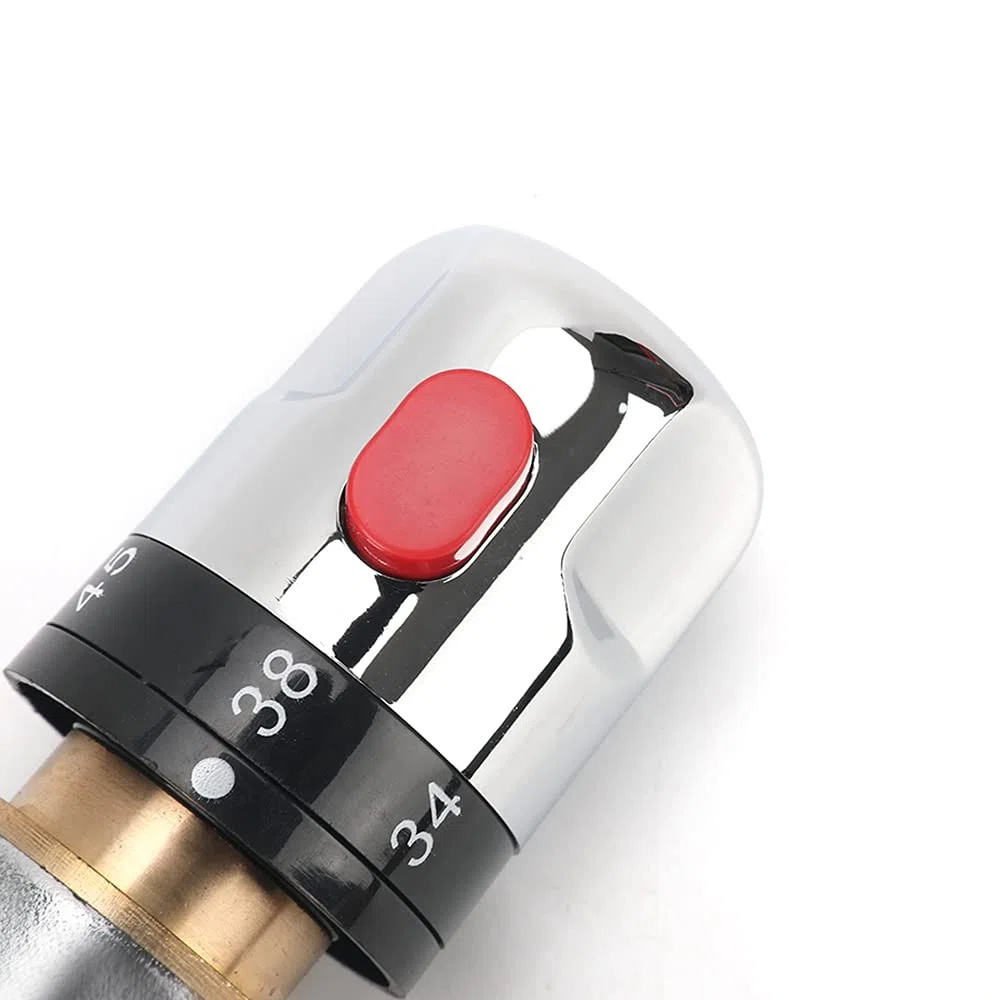 Tremax Robinet mitigeur thermostatique, robinet mélangeur d'eau chaude et d'eau froide avec connecteur G 1/2", graduation en centidrage, laiton massif