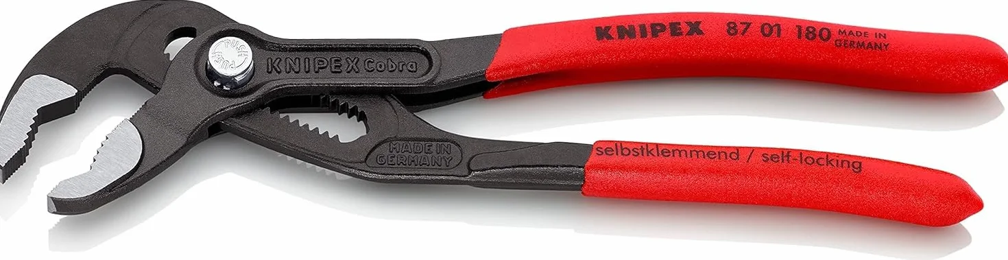 Knipex Cobra Pince multiprise de pointe gaines PVC anti-dérapantes 180 mm, 87 01 180
